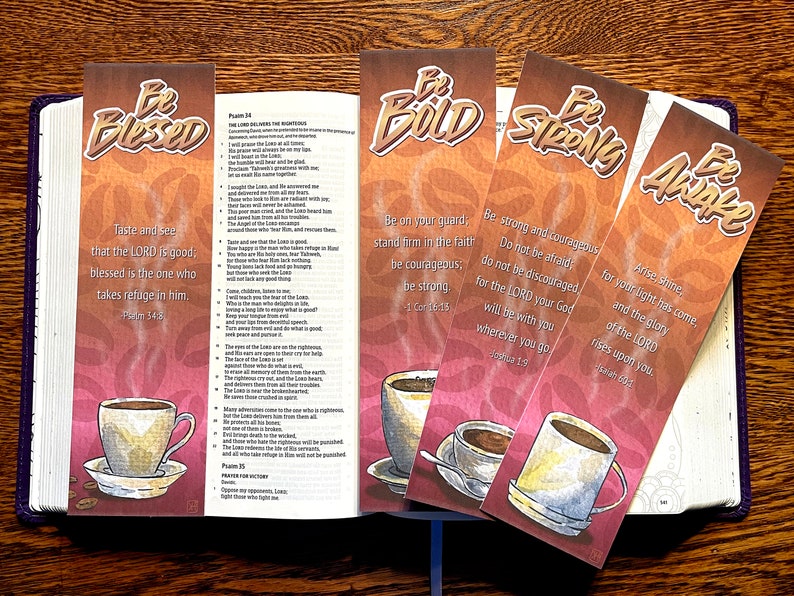 Coffee Scriptures Bookmarks - Etsy