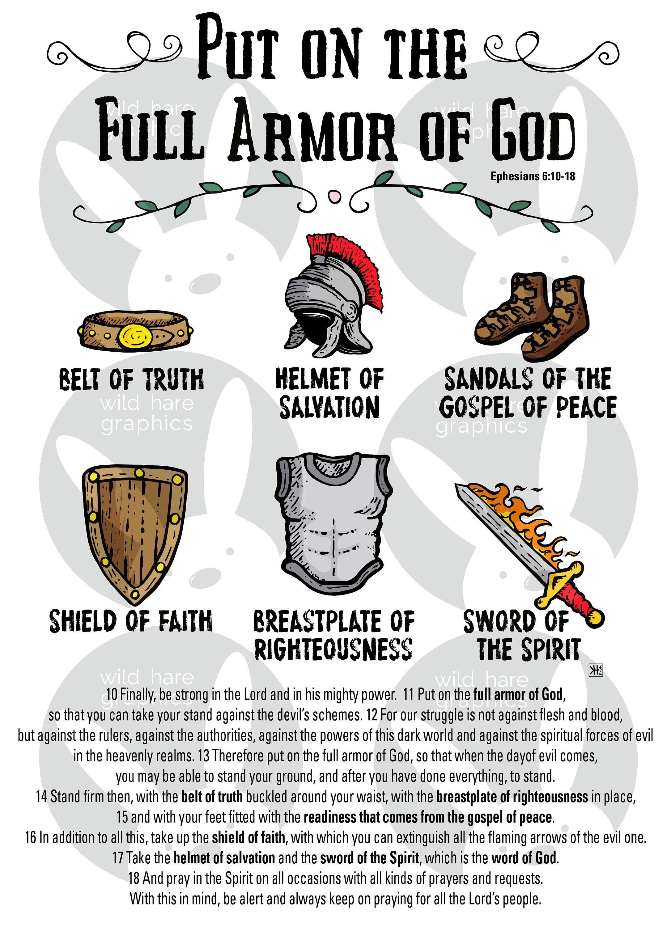 Armor of God 8.5 x 11 size Digital Download & Print Etsy