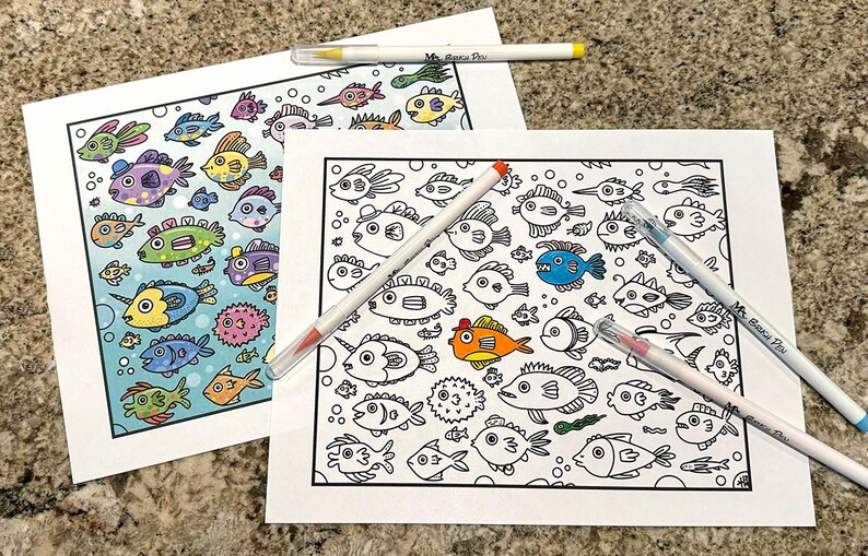 One Fish Too Many Ready-to-print Digital Download NEW! Black & White ...