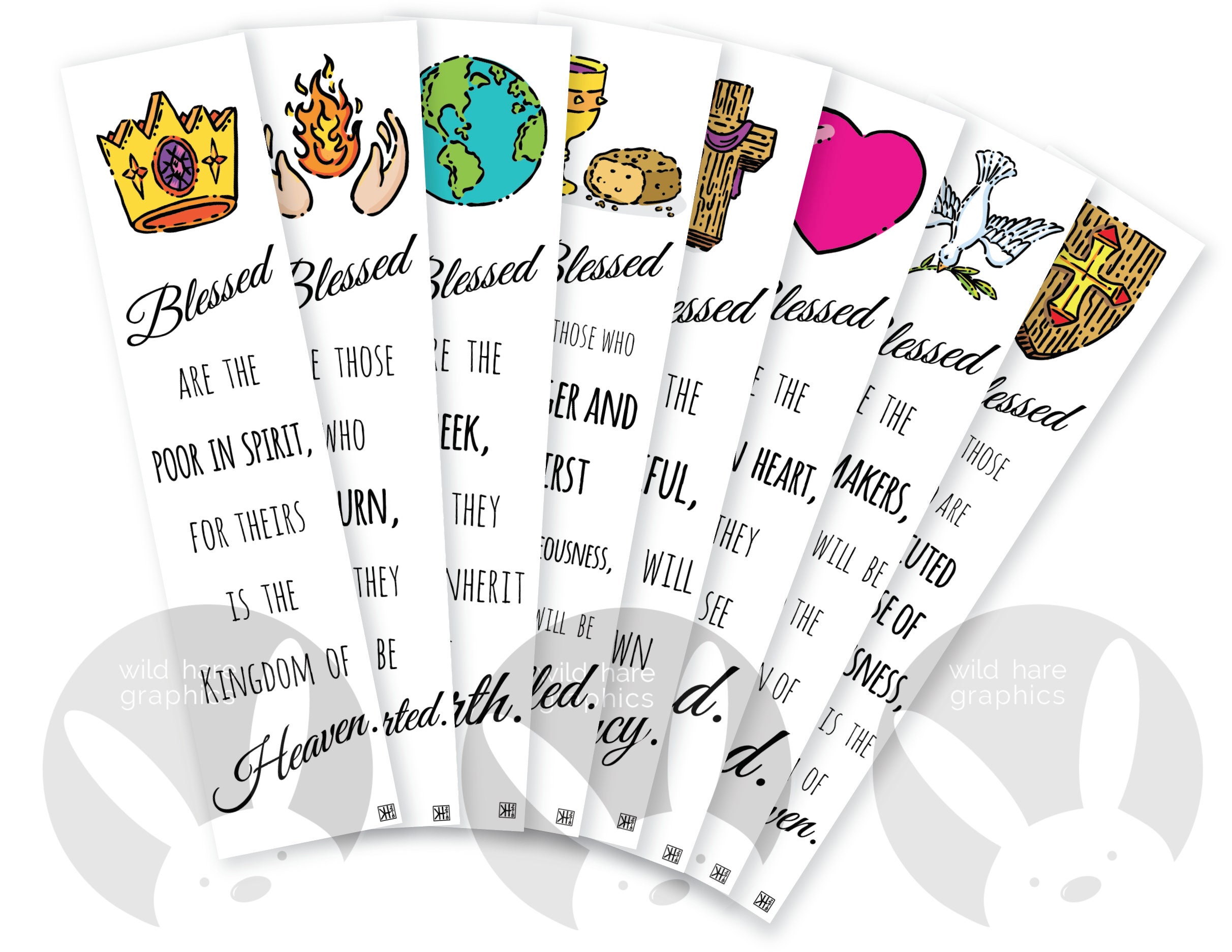 The Beatitudes of Jesus Bookmarks Downloadable | Etsy