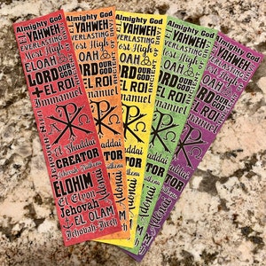 The Names of God Ready-to-print Bookmarks