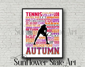 Personalized Tennis Poster Gift For Player Ideas Art Typography Team