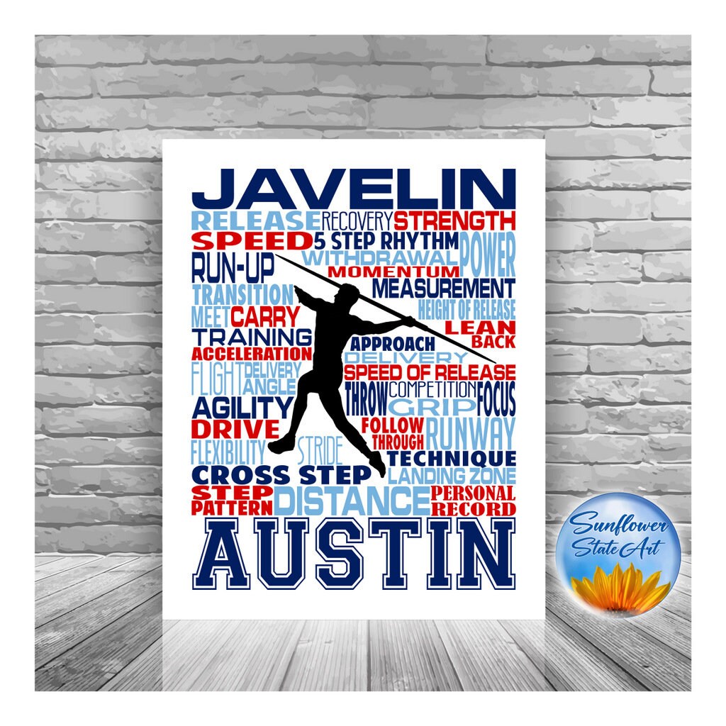 Personalized Javelin Thrower Poster, Gift for Javelin, Track and Field