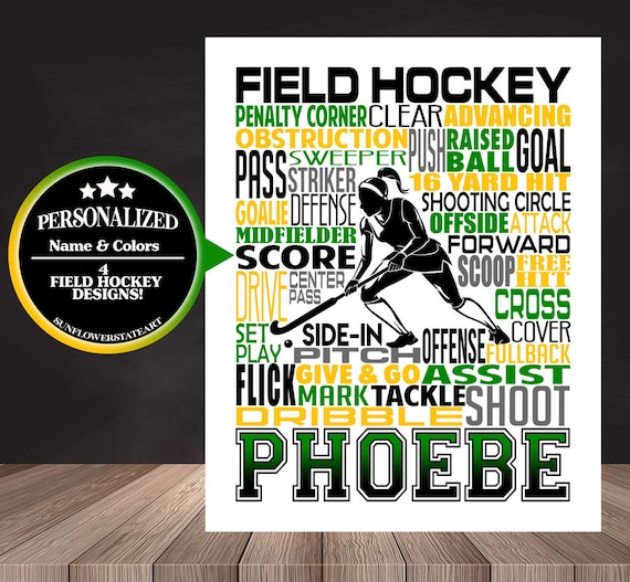 Personalized Field Hockey Gift, Field Hockey Poster, Field Hockey Typography, Gift for Field Hockey Team, Field Hockey Player Gift