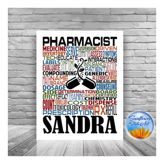Gift for Pharmacist, Personalized Pharmacist Poster, Pharmacist Typography, Pharmacist Gift, Pharmacist Graduation Gift, Pharmacy Gift