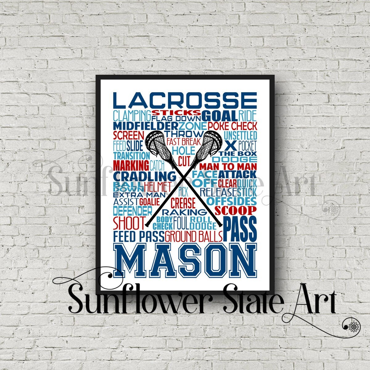 Gift for Lacrosse Player Personalized Lacrosse Poster Etsy