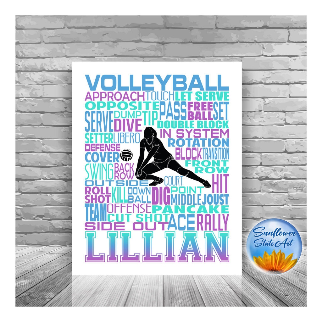 Volleyball Team Gift, Personalized Volleyball Poster, Volleyball