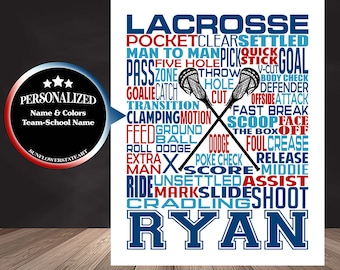 Lacrosse Poster, Gift for Lacrosse Player, Personalized Lacrosse Sign, Lacrosse Gift Ideas, Lacrosse Team Gift