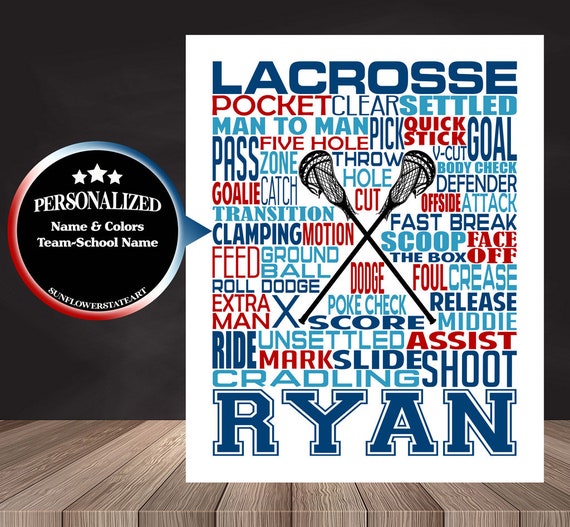 Men's Lacrosse Poster, Gift for Lacrosse Player, Personalized Lacrosse Poster, Lacrosse Gift Ideas, Lacrosse Typography, Lacrosse Team Gift