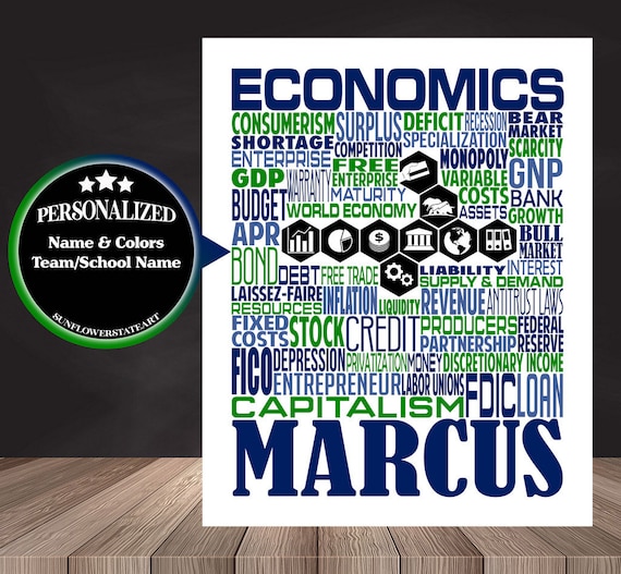 Personalized Economics Teacher Poster, Economics Teacher Gift, Economics Typography, Gift for Economics Student, Economics Gift