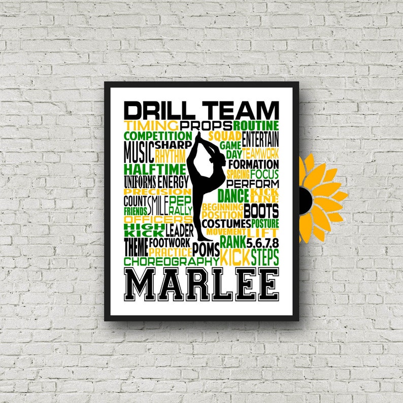 Personalized Drill Team Poster Gift for Drill Team Dancing Etsy