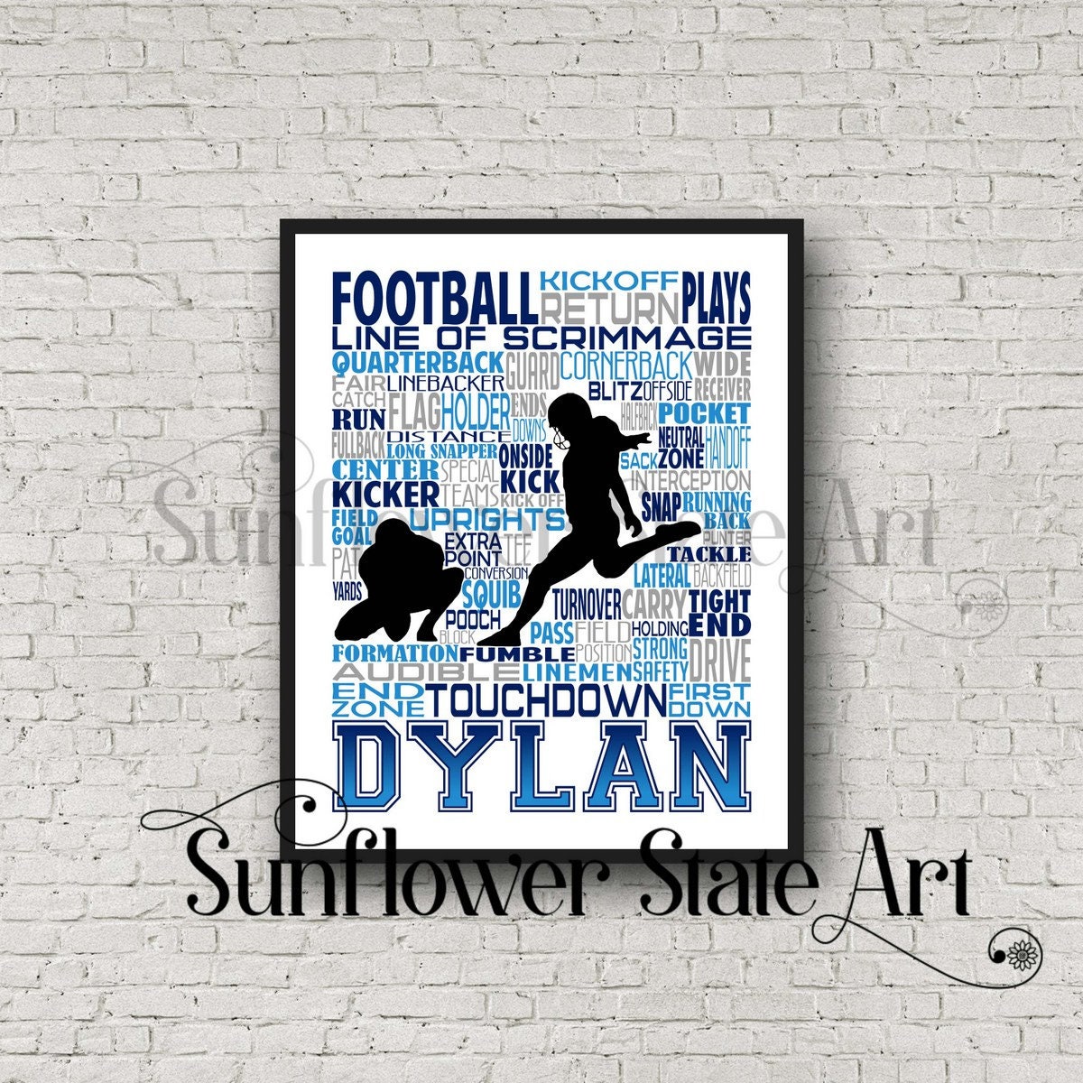 Football Placekicker, Football Kicker Poster, Personalized Football