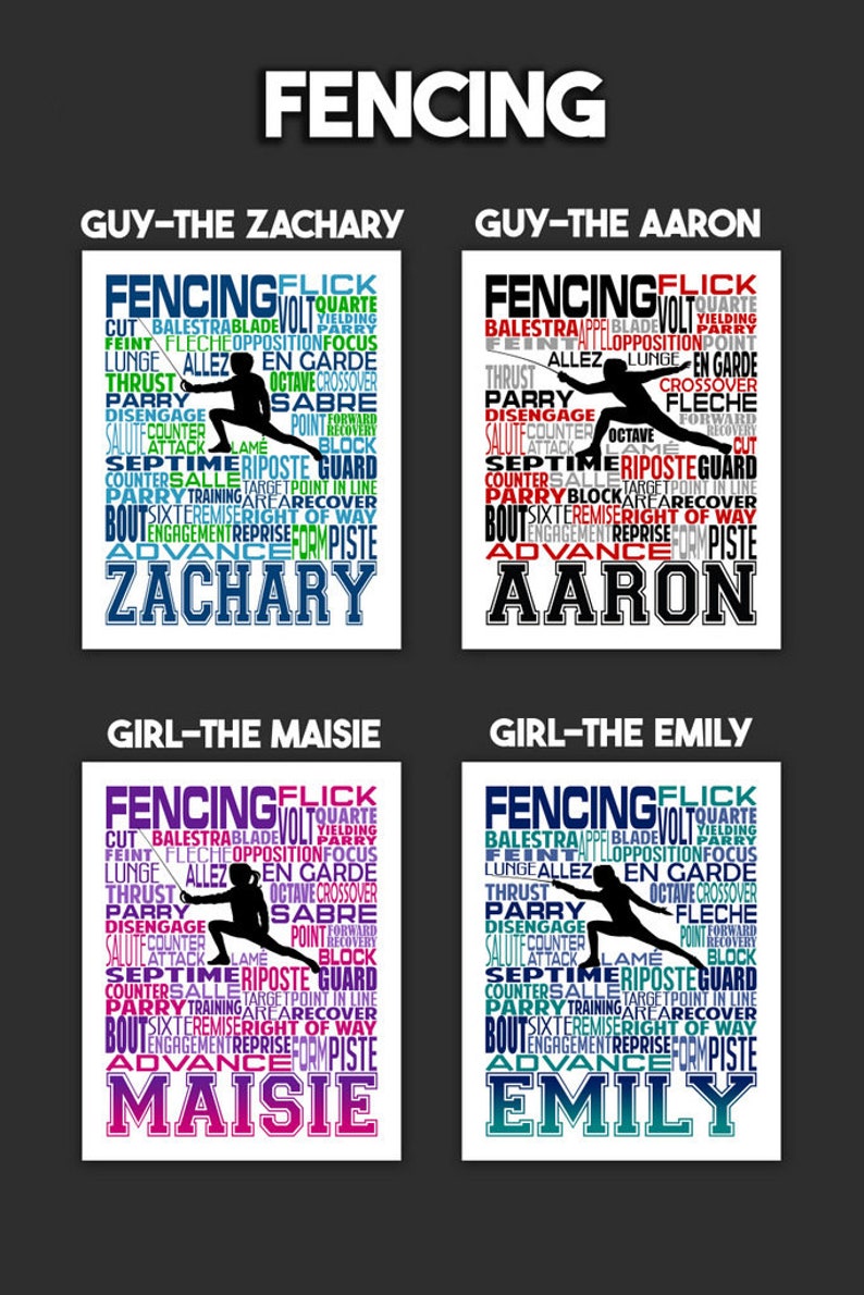 Fancing Poster Fencer Poster, Gift for Fencer, Fencing Art, Fencer Art, Fencing Sign ...