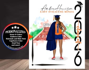 Track & Field Hurdles Poster, Hurdler Graduation Gift, Senior Night Gift, Graduation Table Decor, Signing Day, Track Runner Gift  RJ
