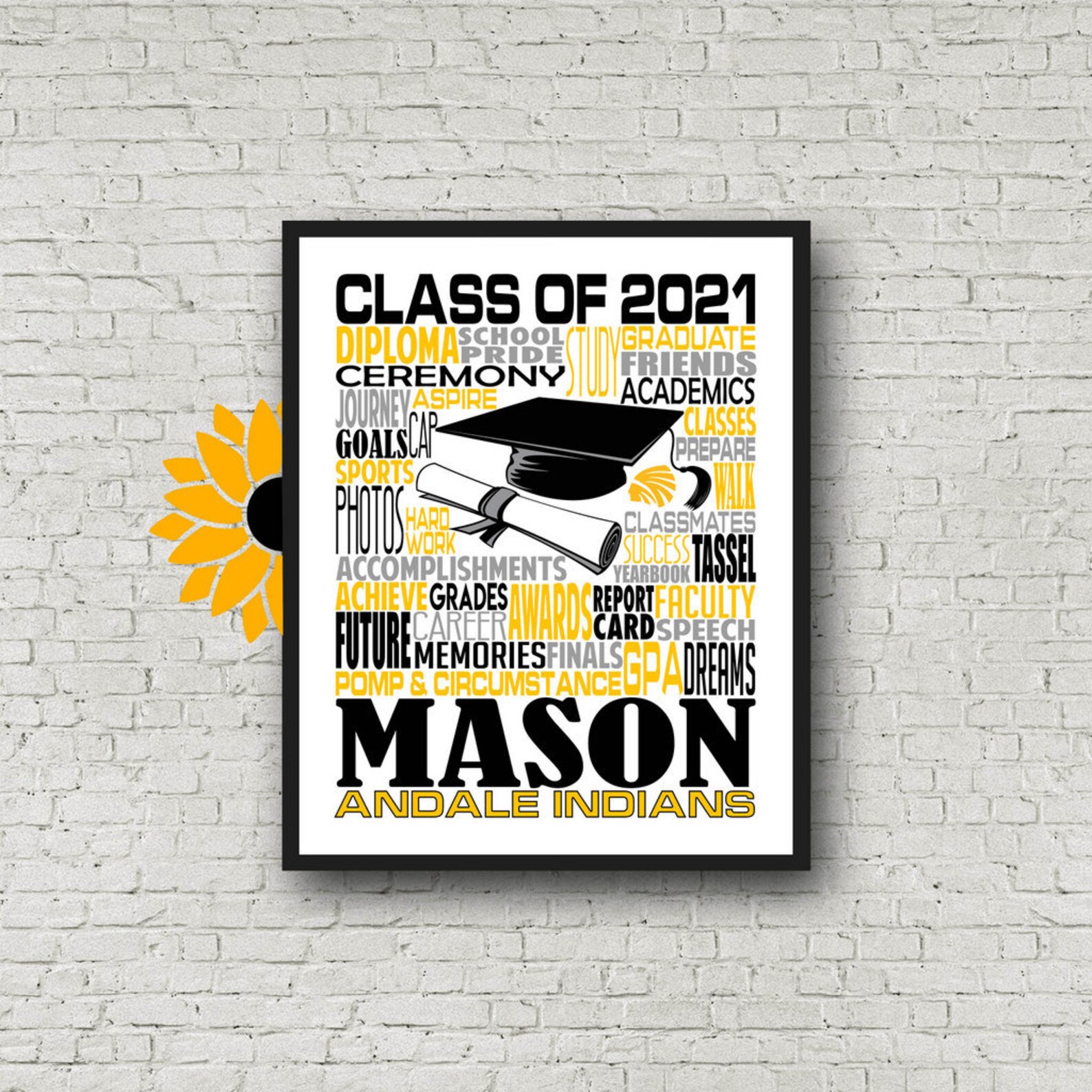 Personalized Graduation Print Graduation Party Poster Etsy
