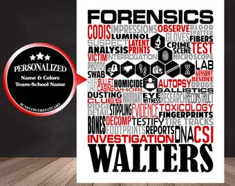 Forensics Poster, Personalized Forensics Teacher Sign, Forensics Teacher Gift, Gift for Forensics Teacher, Crime Scene Investigator