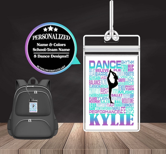 Personalized Dance Bag Tag, Dance gift, Dance Team Tag, Custom Bag tags, Gift for Dancer, Dancer Word Art, Backpack Bag Tag, Dancer Gift