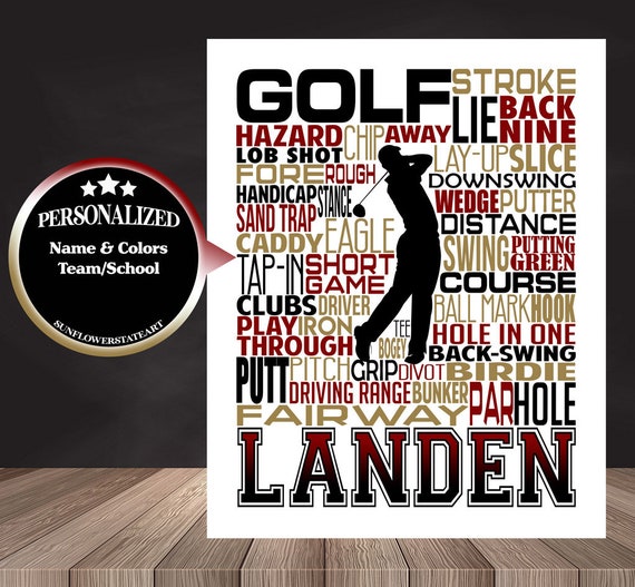 Personalized Golfer Poster, Golfing Print, Golf Art, Typography, Gift for Golfer, Golfing Team Gift, Golfer Gift, Golf Player, Golf Team