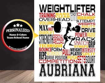 Weightlifting Poster, Weightlifter Gift Ideas, Weightlifting Art, Weightlifter Print, Powerlifting Poster