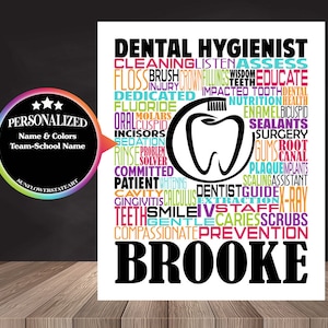 Dental Hygienist Poster, Dental Hygienist Word Art, Gift for Hygienist, Dental Assistant Week, Dental Health Week