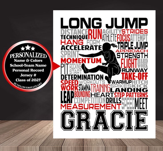 Personalized Triple Jump Poster, Gift for Triple Jump, Track and Field gift, Track Team gift, Triple Jump Gift, Long Jump Poster