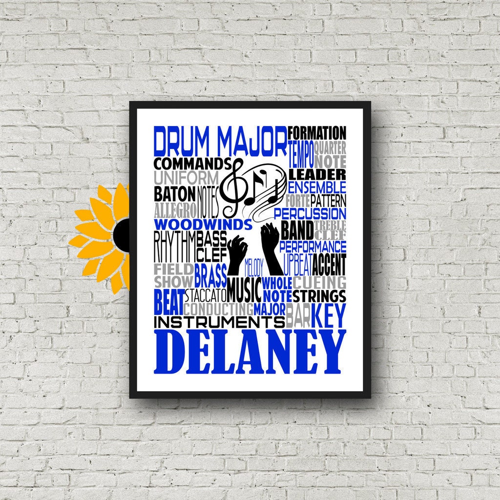 Personalized Drum Major Poster, Drum Major Typography, Drum Major Gift
