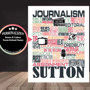 Personalized Journalism Poster, Gift for Journalism Teacher, Journalist Gift, Journalism Typography,Journalist Typography, Journalist Poster
