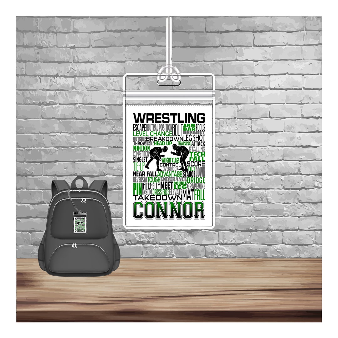 Personalized Wrestling Bag Tag, Wrestler Gift, Wrestling Team Tag