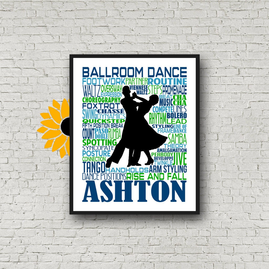 Personalized Ballroom Dance Poster, Gift for Ballroom Dancer, Dancing
