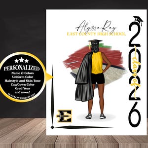 Track & Field Long Jump Poster, Track and Field Graduation Gift, Senior Night Gift, Graduation Table Decor, Signing Day, Triple Jump RJ