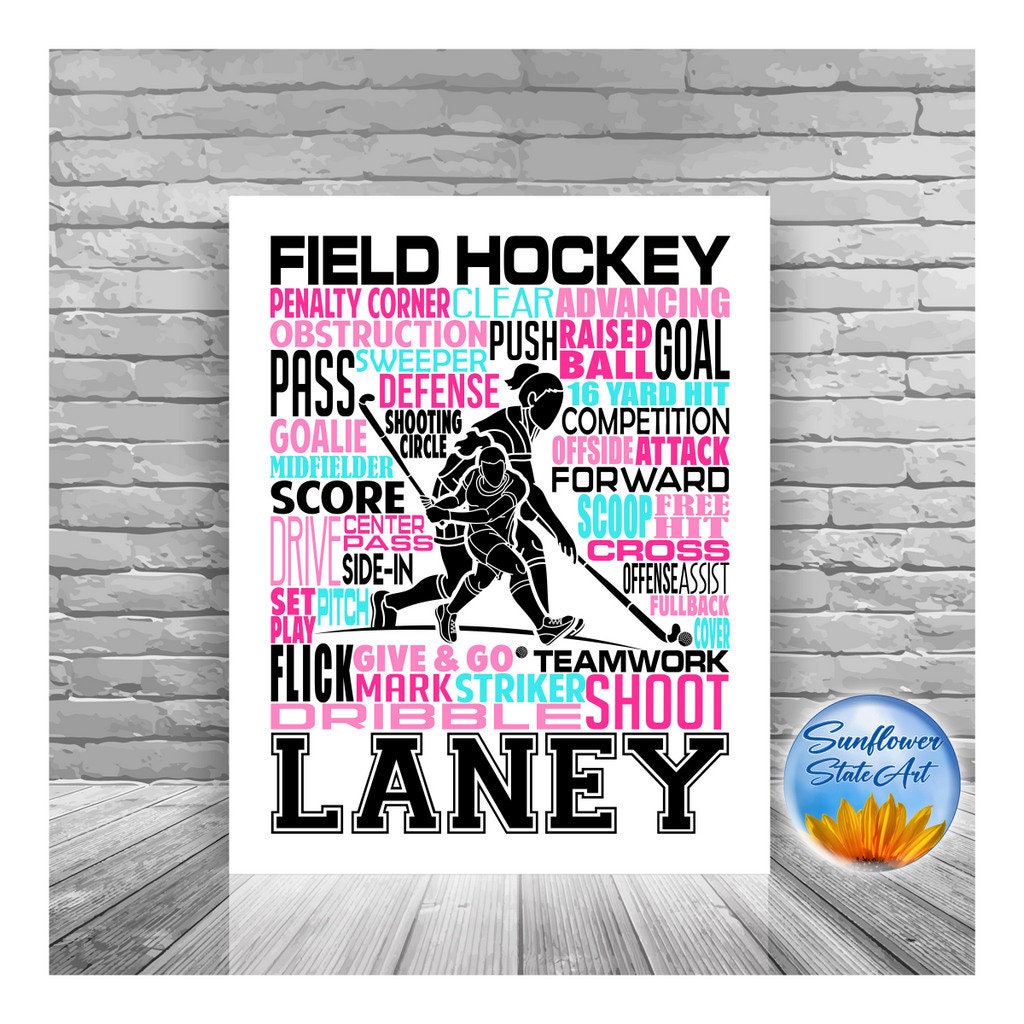 Field Hockey Poster, Personalized Field Hockey Gift, Field Hockey