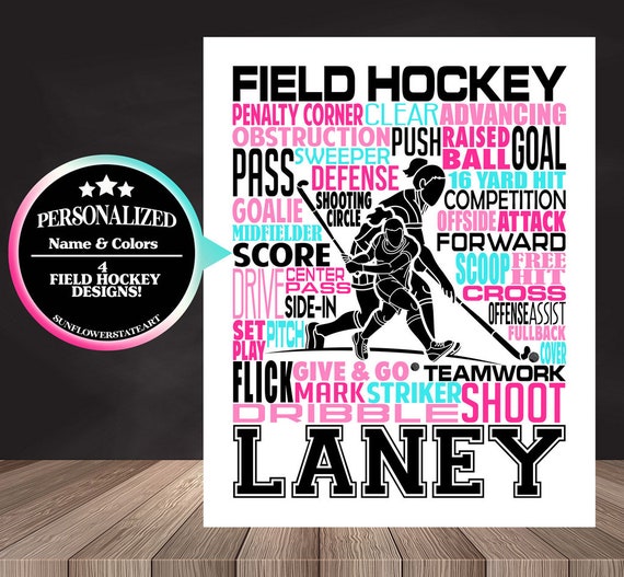 Field Hockey Poster, Personalized Field Hockey Gift, Field Hockey Typography, Gift for Field Hockey Team, Field Hockey Player Gift