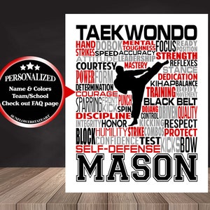 Taekwondo Poster, Taekwondo Sign, Taekwondo Gift, Gift for Taekwondo, Taekwondo Art, Taekwondo Print, Karate Team Gift