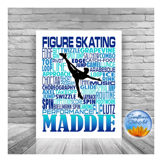 Personalized Figure Skating Poster Typography, Figure Skater Gift, Ice Skater, Ice Skating, Gift for Ice Skater, Gift for Figure Skater
