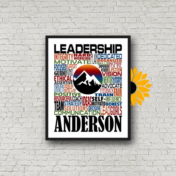 Leadership Gift, Personalized Leadership Teacher Poster, Gift for Leader, Leader Gift, Leader Appreciation Gift, Gift for Boss