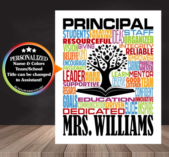 Principal Appreciation Day, Personalized Principal Poster, Teacher Inspiration Gift, Educator Gift, Gift for Principal, Teacher Print