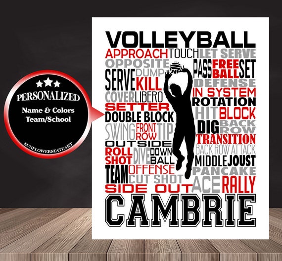 Personalized Volleyball Setter Poster Typography, Volleyball Team Gift Volleyball Print, Volleyball Art, Gift for Volleyball Setter