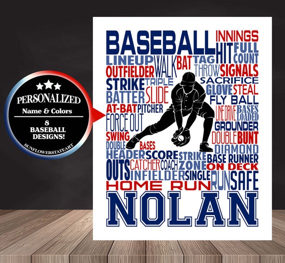 Baseball Player Sign, Baseball Poster, Baseball Lover Gift, Baseball Senior Night Gift, Baseball Wall Decor, End of Year Gifts