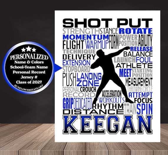 Personalized Shot Put Thrower Poster, Shotput Poster, Shot Put Typography  Gift for Shot Put, Track and Field gift, Track Team gift