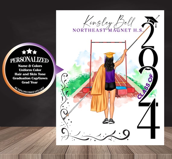Track & Field Poster, Pole Vault Sign, Track and Field Graduation Gift, Senior Night Gift, Graduation Table, Signing Day, Pole Vault Gift