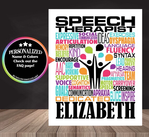 Speech Therapist Sign, Speech Therapy Poster, Gift for Speech Therapist, SLP Gift