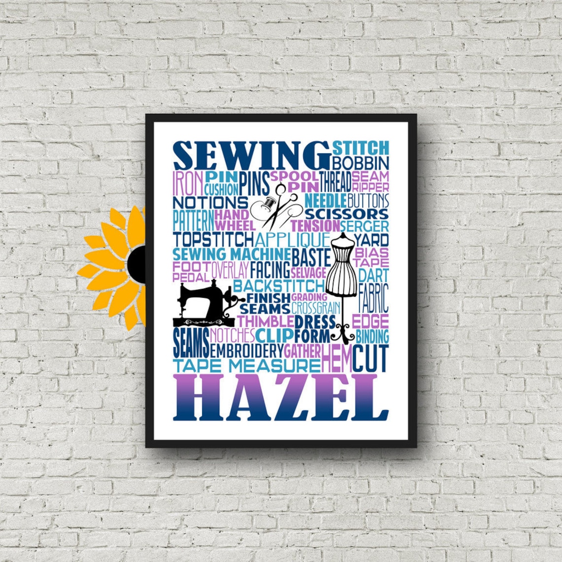 Personalized Sewing Poster Sewing Typography Gift for Etsy Hong Kong