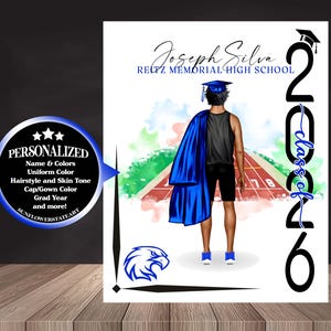 Track & Field Poster, Track and Field Graduation Gift, Senior Night Gift, Graduation Table Decor, Signing Day, Track Runner Gift   RJ