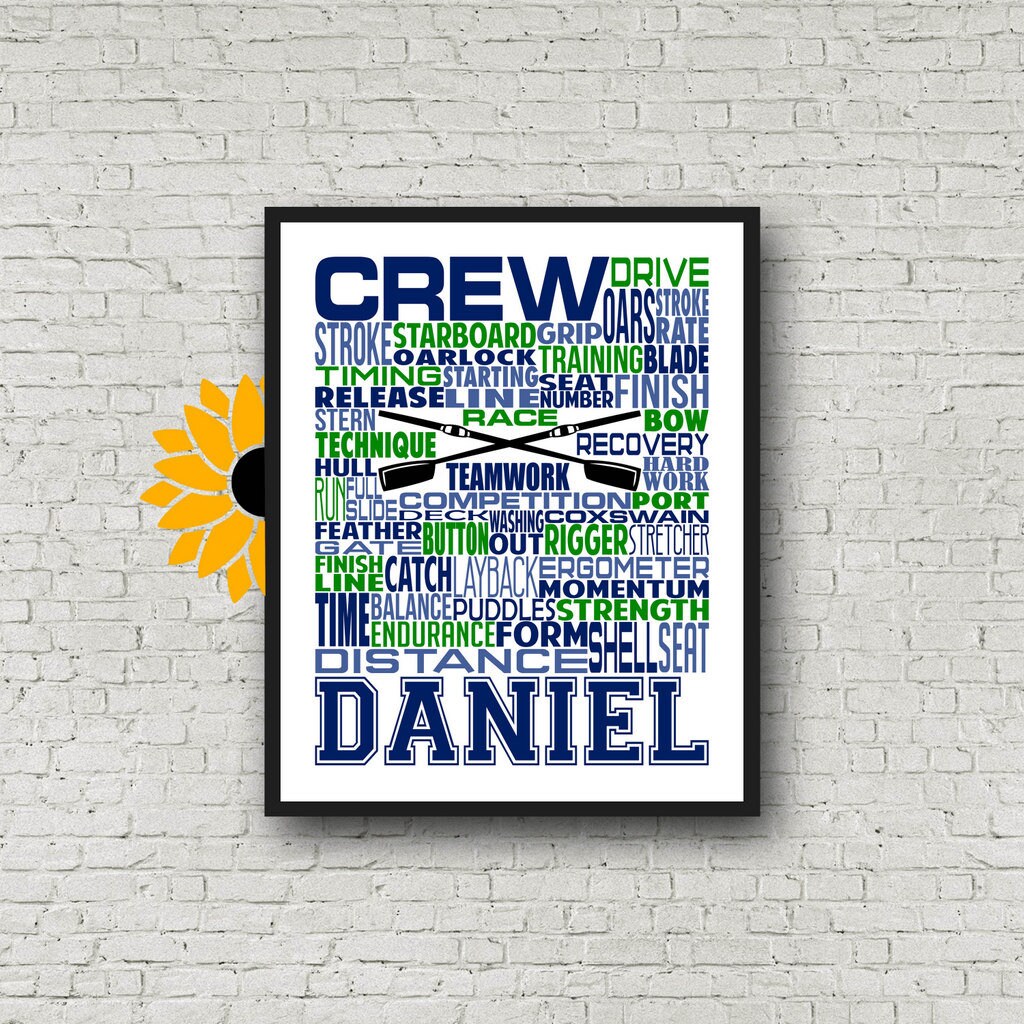 Personalized Crew Poster, Crew Rowing Gift Ideas, Crew Gift, Rowing