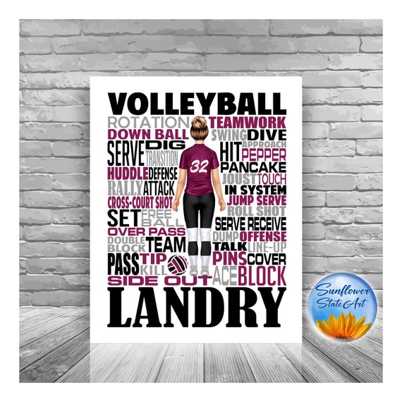 Volleyball Word Art, Volleyball Team Gift, Gift for Volleyball Player, Volleyball Gift, Signing Day Table, Personalized Volleyball Poster