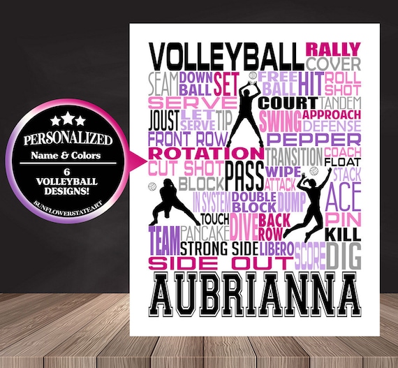 Volleyball Player Sign, Volleyball Word Art Decor, Senior Night Gift, Boys Volleyball Poster, Volleyball Setter, Volleyball Lover Gift