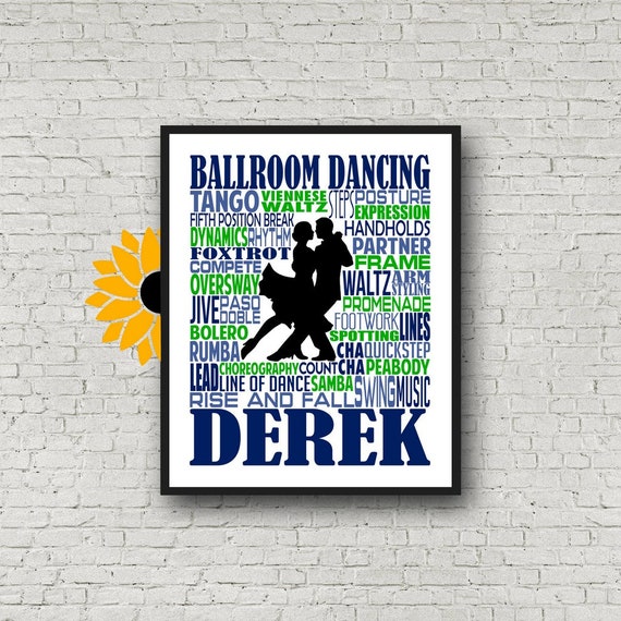 Ballroom Dance Typography, Personalized Ballroom Dance Poster, Gift for Ballroom Dancer, Dancing Print, Ballroom Dance Gift