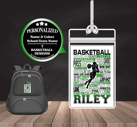 Personalized Basketball Bag Tag, Basketball gift, Basketball Team Tag, Custom Bag tags, Gift for Basketball Player, Basketball Word Art