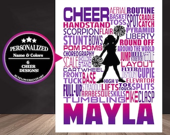 Cheerleader Poster, Cheerleading Word Art, Cheerleader Art, Cheerleading Gift, Cheer Team Gift, Cheerleading Print