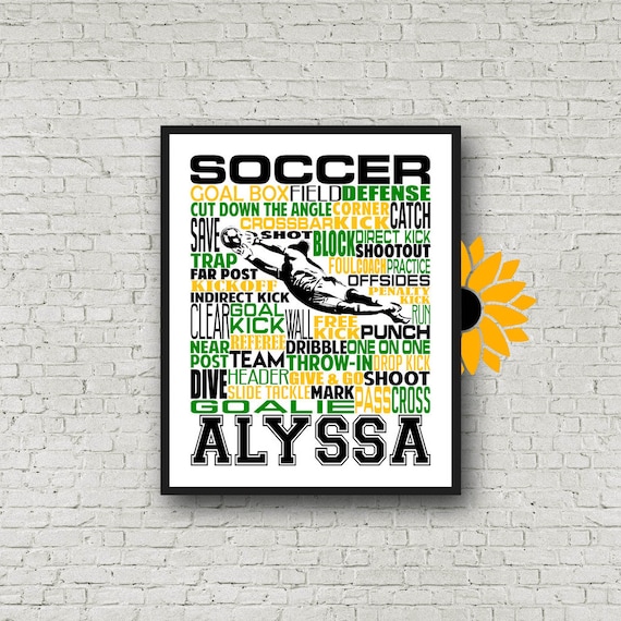 Personalized Soccer Goalkeeper Poster, Soccer Goalie Typography, Gift for Soccer Players Keeper, Soccer Gift, Soccer Team Gift, Soccer Print